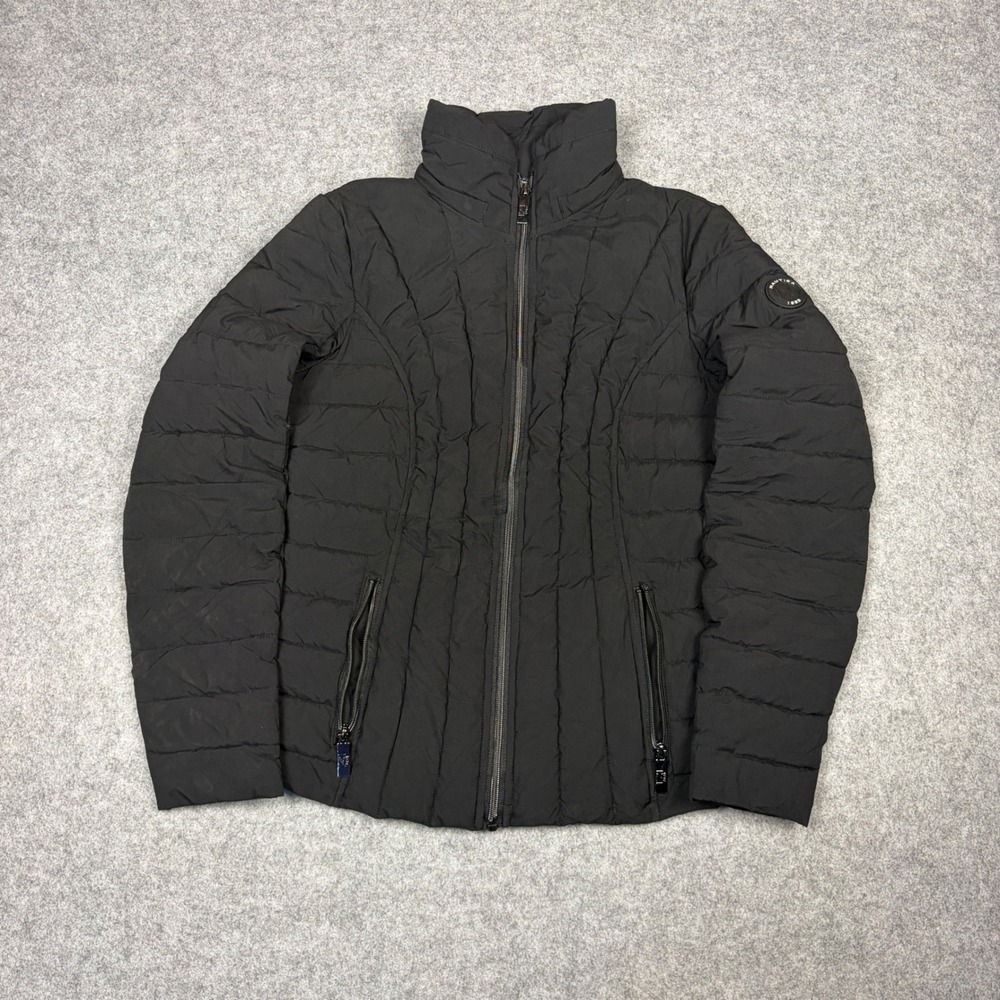 Nautica Womens Black Quilted Puffer Jacket Size S Full Zip Lightweight Outerwear